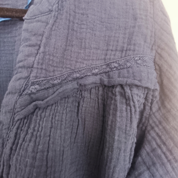 KIABI Navy Blue Cotton Gauze Oversized Button Down Blouse - XXL - Picture 4 of 7